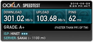【8/28更新追加測速】台北市供裝中華電信 FTTH 300M/100M 光纖到府全程紀錄