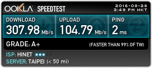 【8/28更新追加測速】台北市供裝中華電信 FTTH 300M/100M 光纖到府全程紀錄