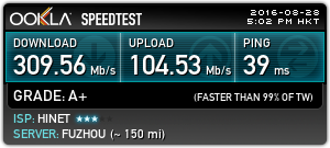 【8/28更新追加測速】台北市供裝中華電信 FTTH 300M/100M 光纖到府全程紀錄