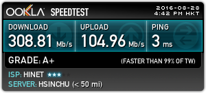 【8/28更新追加測速】台北市供裝中華電信 FTTH 300M/100M 光纖到府全程紀錄