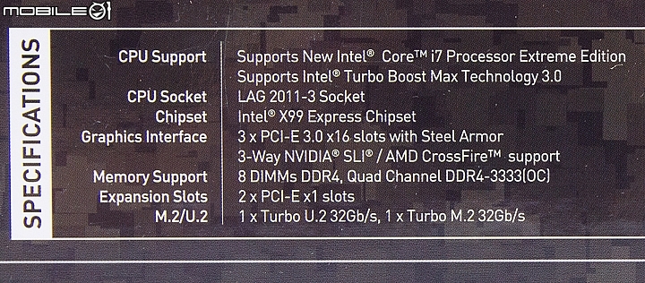 軍火系列新選 微星MSI X99A TOMAHAWK主機板