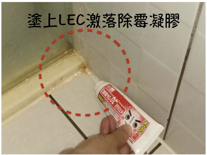 測試-【日本LEC】激落除霉凝膠..浴室矽利康髒污終於清除! (內有圖片/影片)