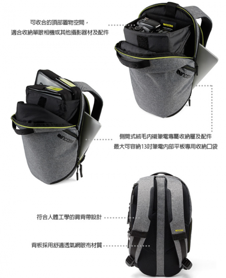 Incase reform action camera backpack 13" 開箱及兩機三鏡一閃一筆電