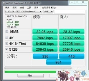 威剛ADATA SU800 256GB SSD測試開箱
