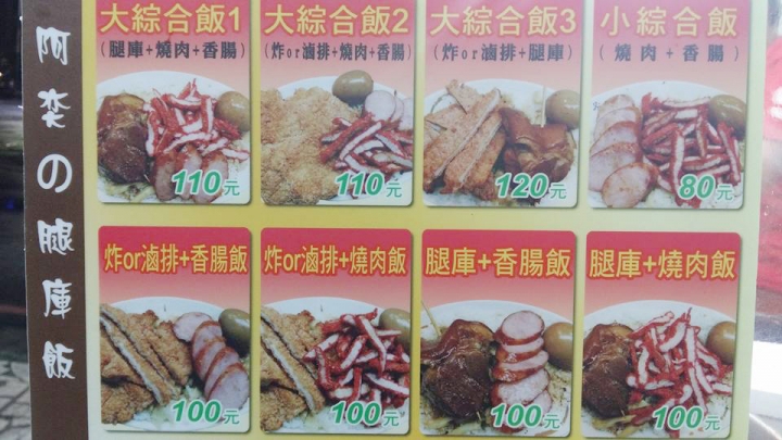 【新莊】阿奕の腿庫飯--大綜合飯1,腿庫、紅燒肉與香腸的協奏曲