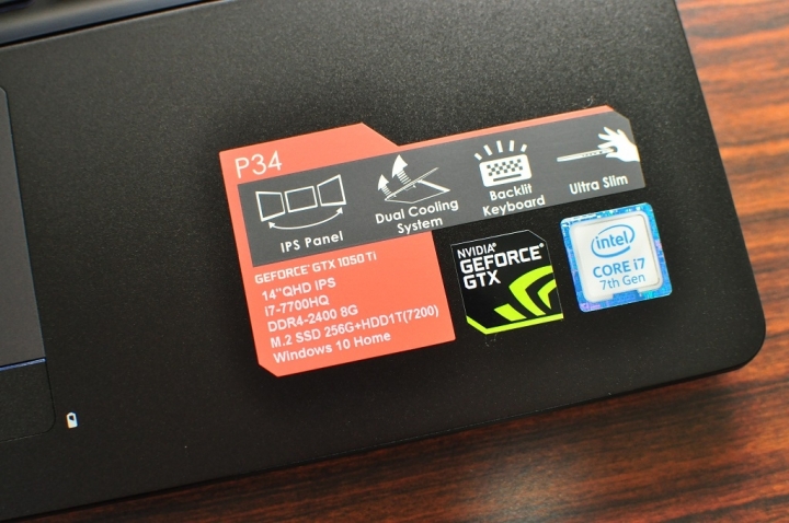 GIGABYTE P34K V7,搭配GTX1050 TI,讓效能持平桌機
