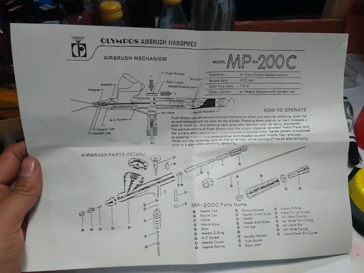 OLYMPOS MP-200C 0.23噴筆 開箱~~~~