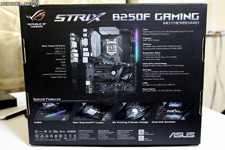 ASUS STRIX B250F GAMING 開箱與老平台的大PK