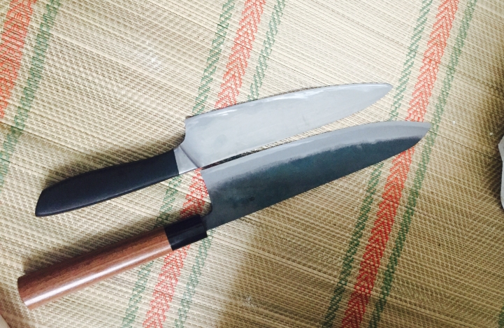 土佐刃打物 元兼極上鍛造 両刃 黒打 青1鋼210mm 開箱 圖多