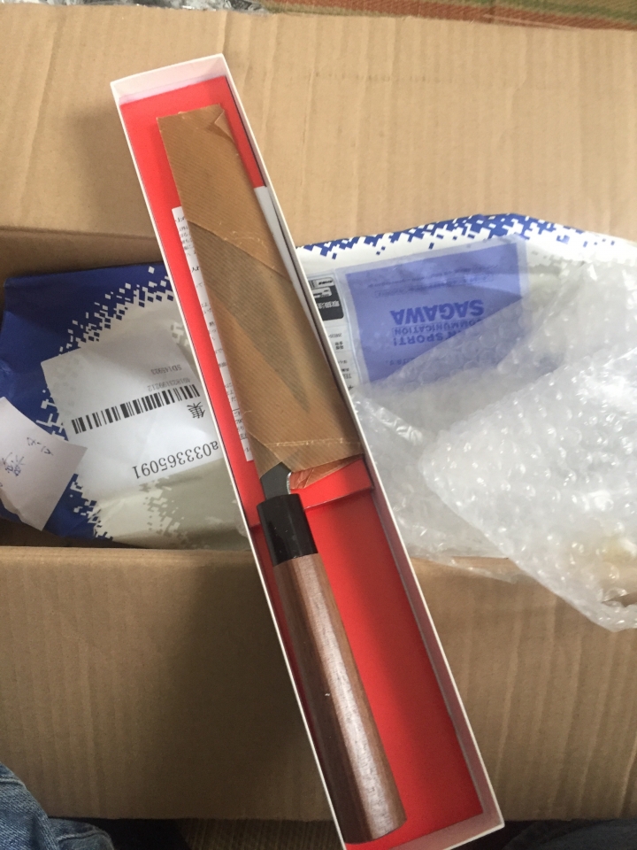 土佐刃打物 元兼極上鍛造 両刃 黒打 青1鋼210mm 開箱 圖多