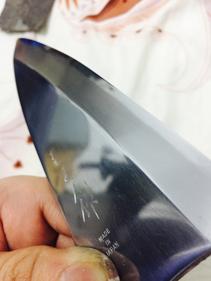 土佐刃打物 元兼極上鍛造 両刃 黒打 青1鋼210mm 開箱 圖多