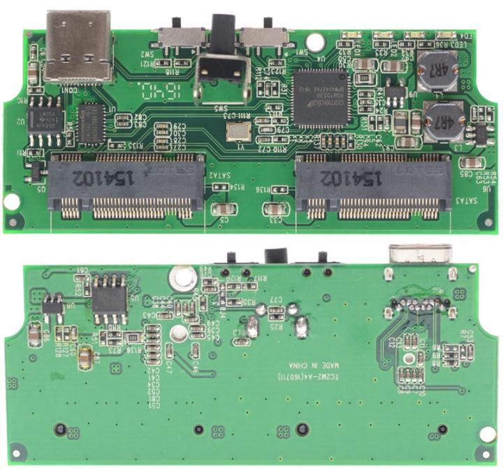 HU315N USB 3.1 Gen.2 Type-C轉雙M.2 SATA3外接盒簡測
