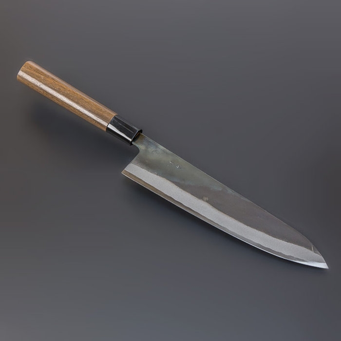 土佐刃打物 元兼極上鍛造 両刃 黒打 青1鋼210mm 開箱 圖多