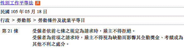 致所有偉大的媽媽們—談產假與母性保護措施