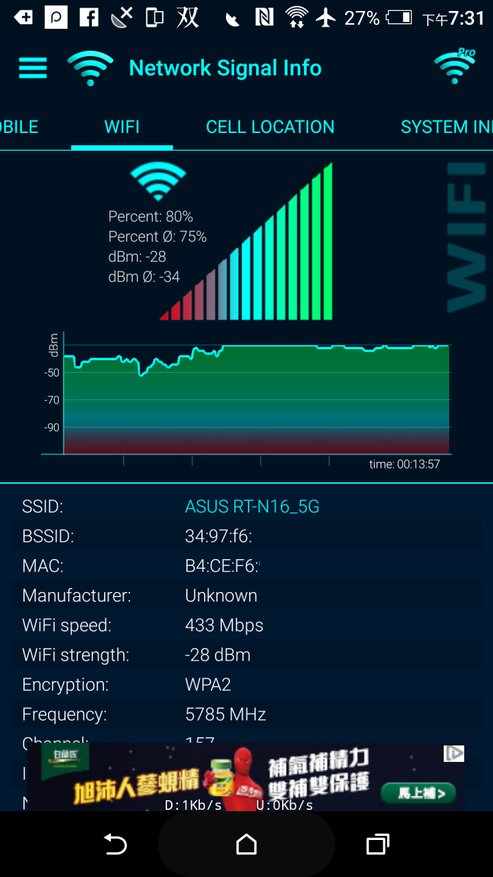 HTC U11 開箱WiFi訊號測試
