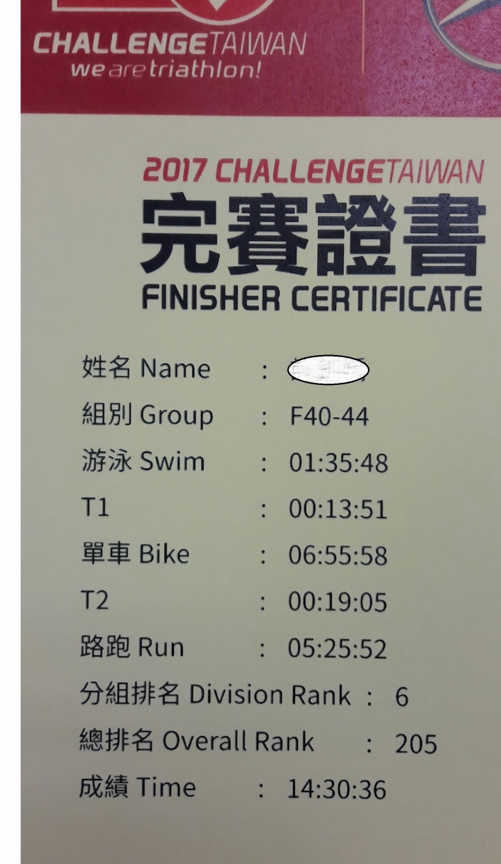 2017 Challenge Taiwan 我的超級鐵人初體驗