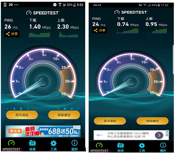 測試U11和S8 Wifi連線速度