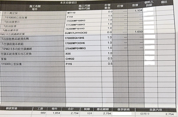 Luxgen MPV做完11萬定保了,繼續開。