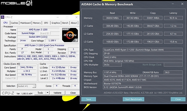 AMD RYZEN 3 1200超頻解析與Intel Core i3-7100效能對比