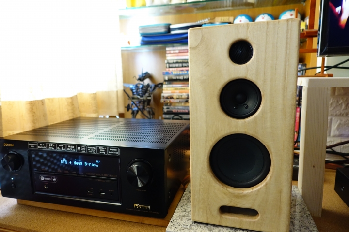 DENON AVR-X3300W 綜擴及5吋3音路手工原木音箱開箱