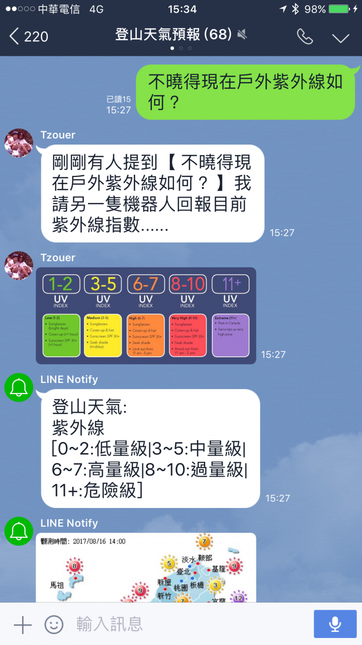《山野極客》「登山天氣預報」到 Line