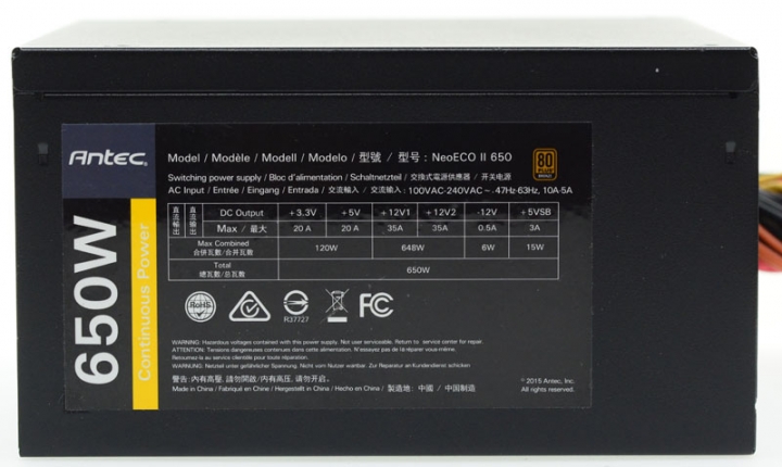 銅牌加雙DC-DC的Antec Neo ECO II 650W簡介及測試