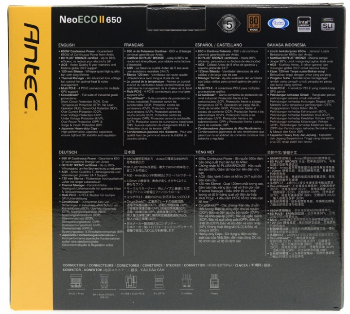 銅牌加雙DC-DC的Antec Neo ECO II 650W簡介及測試