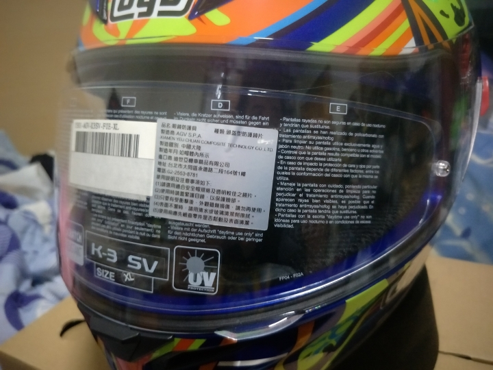 人生第一頂進口安全帽AGV K-3 SV五大洲
