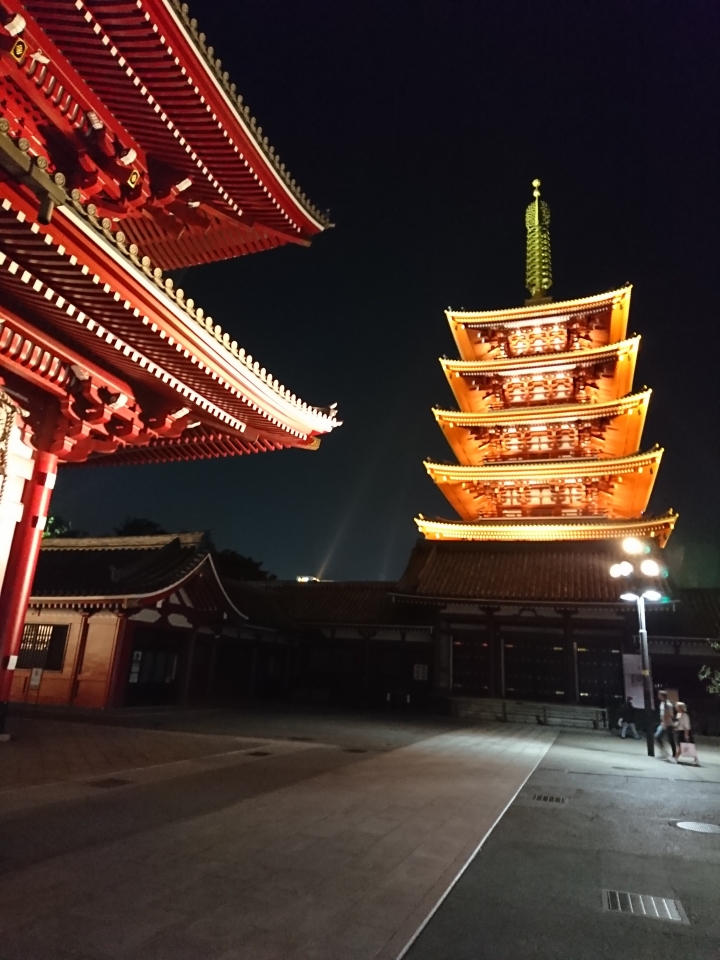 2017斷腿東京自由行第一日(成田山、上野、秋業原、夜晚的淺草寺)