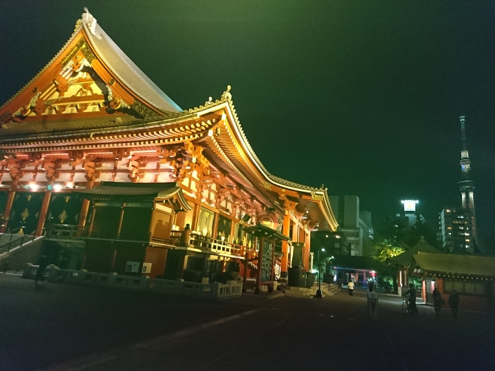 2017斷腿東京自由行第一日(成田山、上野、秋業原、夜晚的淺草寺)