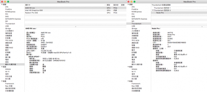 Akitio Node Pro + AMD VEGA 64 外接顯示卡測試