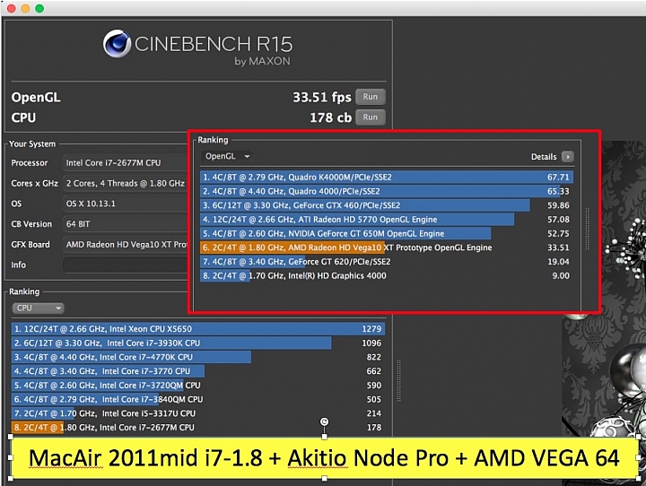 Akitio Node Pro + AMD VEGA 64 外接顯示卡測試