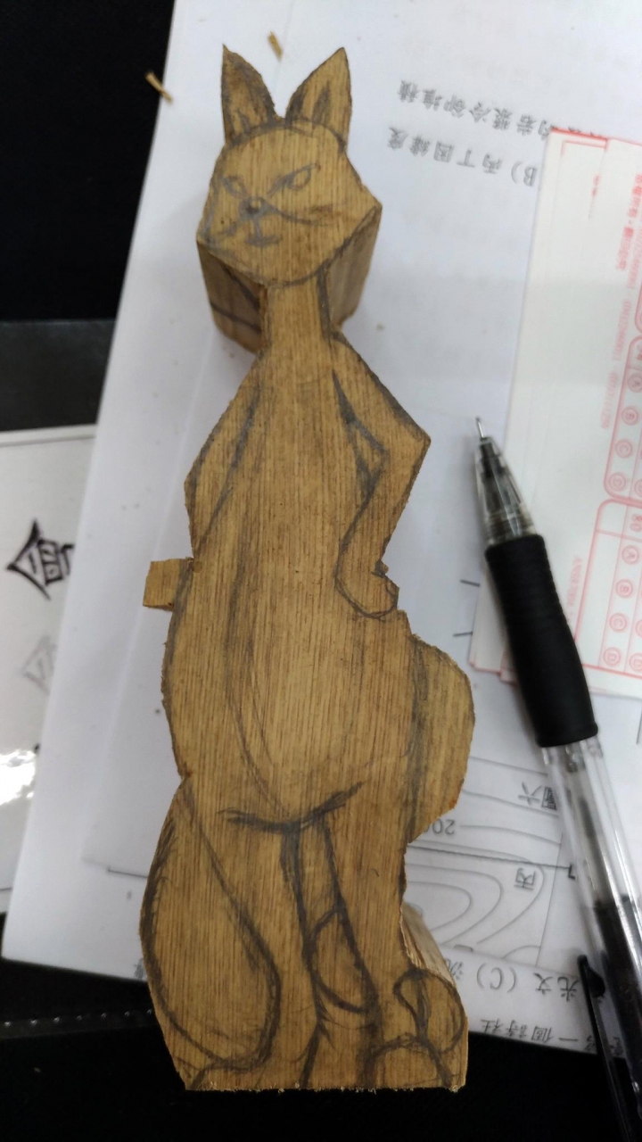 可愛狐狸雕