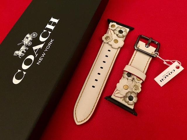 < 分享 > Coach 茶香玫瑰貼飾皮革錶帶