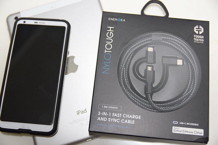 開箱 體驗 充電三叉戟 Lightning/Micro/Type-C 三合一 NyloTough 超強編織耐彎折 快速充電線