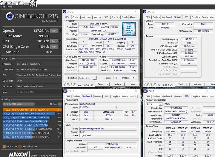 Intel Core-i5 8600K與AMD Ryzen 5 1600X簡易對決