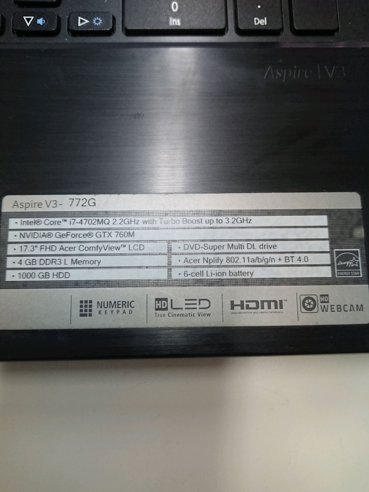 請問有關Acer V3 772G
