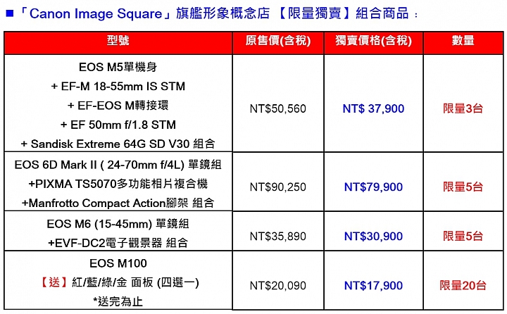 台北三創「Canon Image Square」旗艦形象概念店,限量獨賣組合商品 台北三創「Canon Image Square」旗艦形象概念店,限量獨賣組合商品