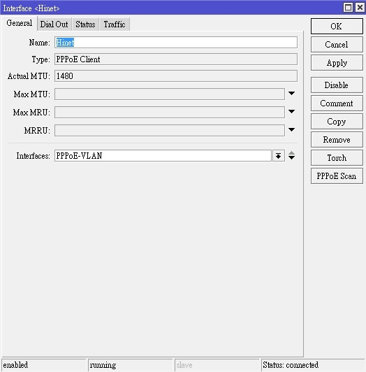 RouterOS 6.41 VLAN+MOD+撥號設置