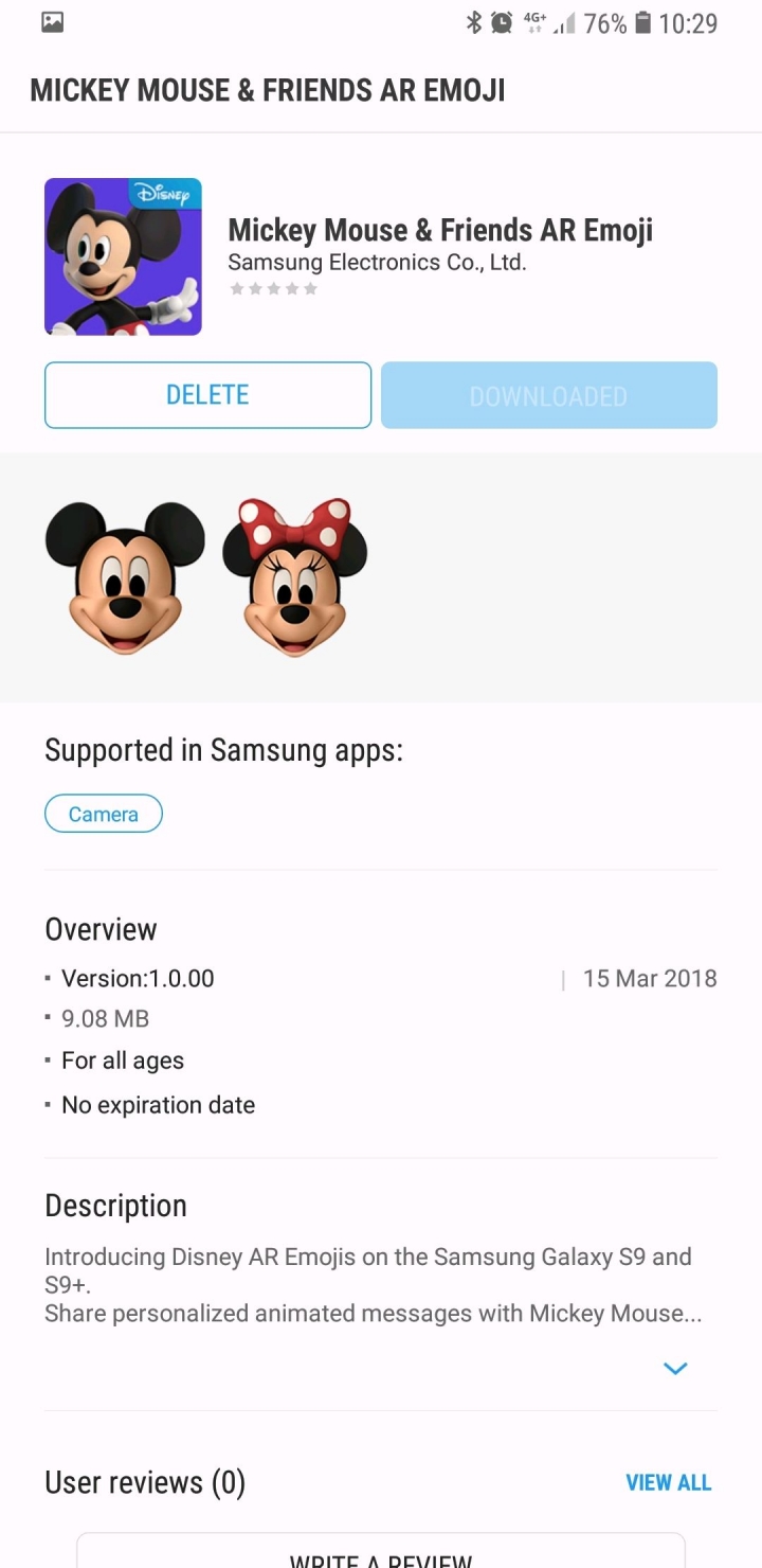 如何在Galaxy S9上安裝Mickey Mouse和Minnie Mouse AR Emoji