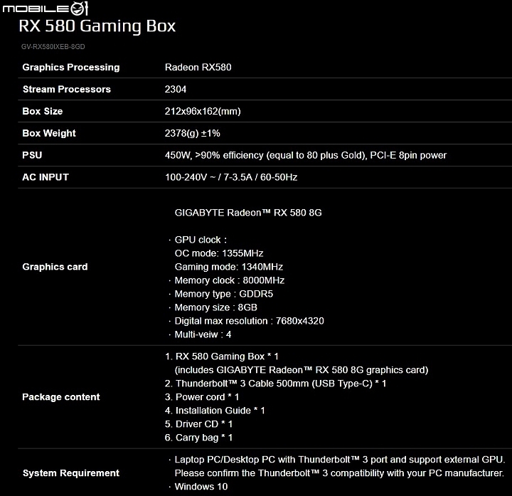 效能隨插即增 技嘉再推出RX580 Gaming Box顯示卡外接盒