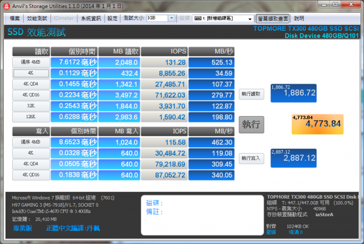 TOPMORE TX300 MLC 480G開箱(附拆碟顆粒照片)