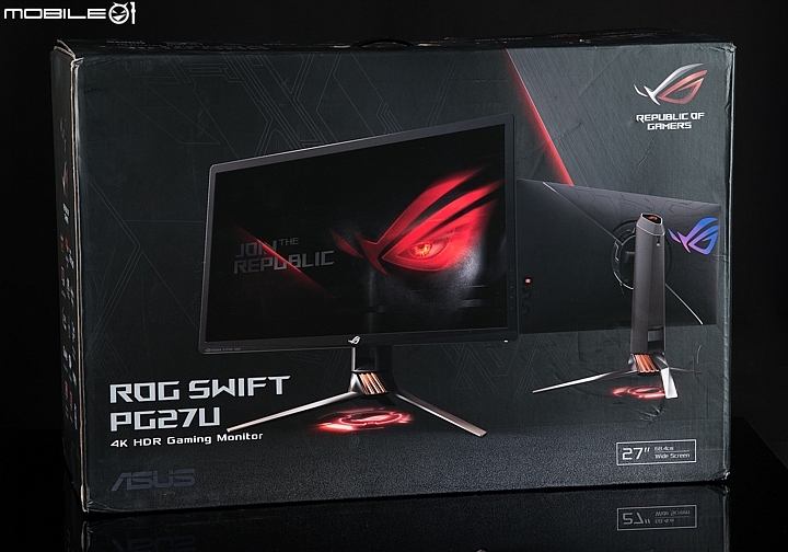 華碩ASUS ROG SWIFT PG27UQ顯示器外盒產品照 華碩ASUS ROG SWIFT PG27UQ顯示器外盒產品照