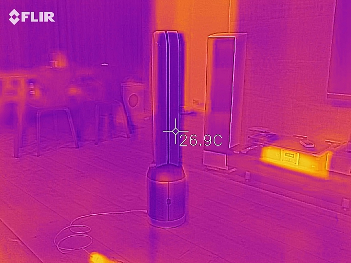 Dyson Pure Cool智慧空氣清淨機+熱像儀測試畫面 Dyson Pure Cool智慧空氣清淨機+熱像儀測試畫面