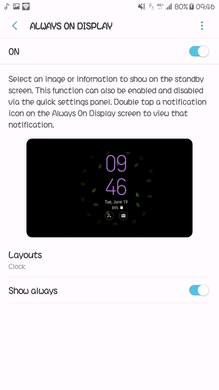 Always On Display 可以使用在Samsung Android 7.0機種(Android 6.0.1不知道能不能用)