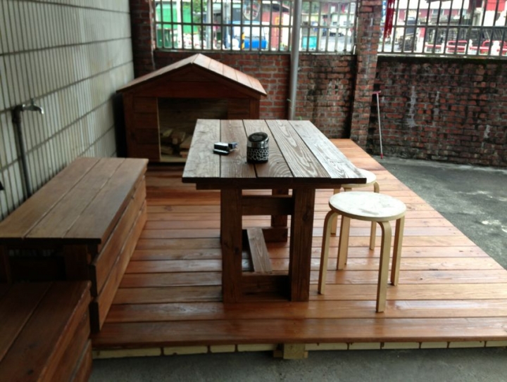 DIY南方松鐵件大門.平台.狗屋