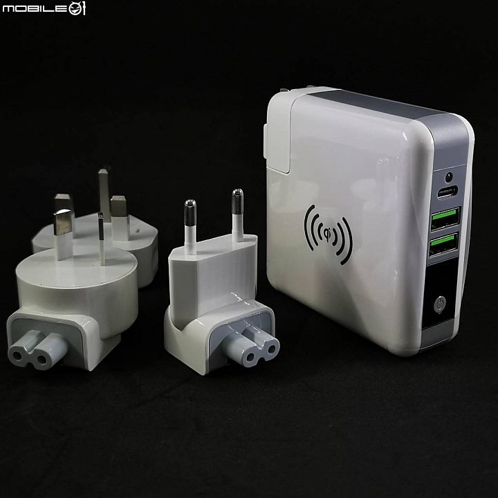 【開箱放毒分享】 手機充電超級霸 3合1 行動電源+無線充電+全球插頭