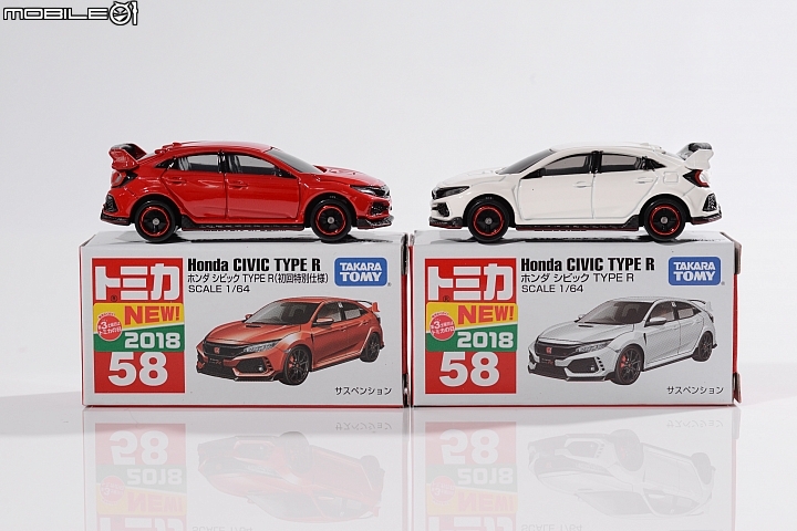TOMICA Honda Civic Type R FK8/FK2前、後代對照 TOMICA Honda Civic Type R FK8/FK2前、後代對照