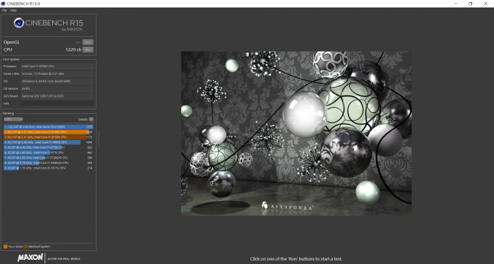 MSI GS63 XTU調整跑Cinebench R15測試分享