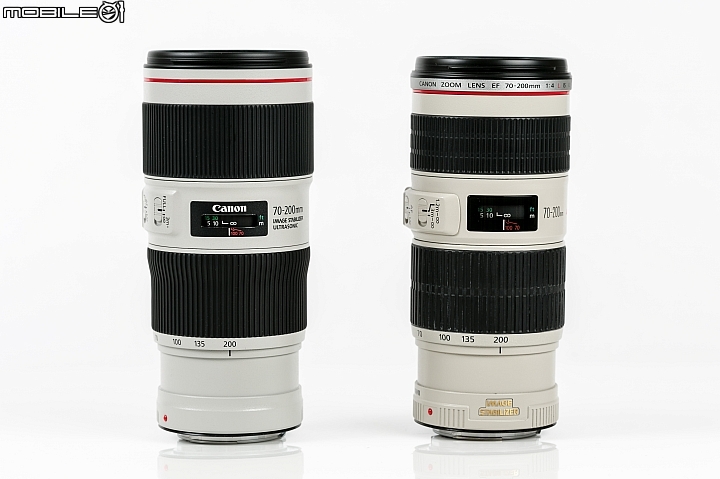 圖左是 EF 70-200mm f/4L IS II USM(小小白 IS 二代),圖右是 EF 70-200mm f/4L IS USM(小小白 IS) 圖左是 EF 70-200mm f/4L IS II USM(小小白 IS 二代),圖右是 EF 70-200mm f/4L IS USM(小小白 IS)